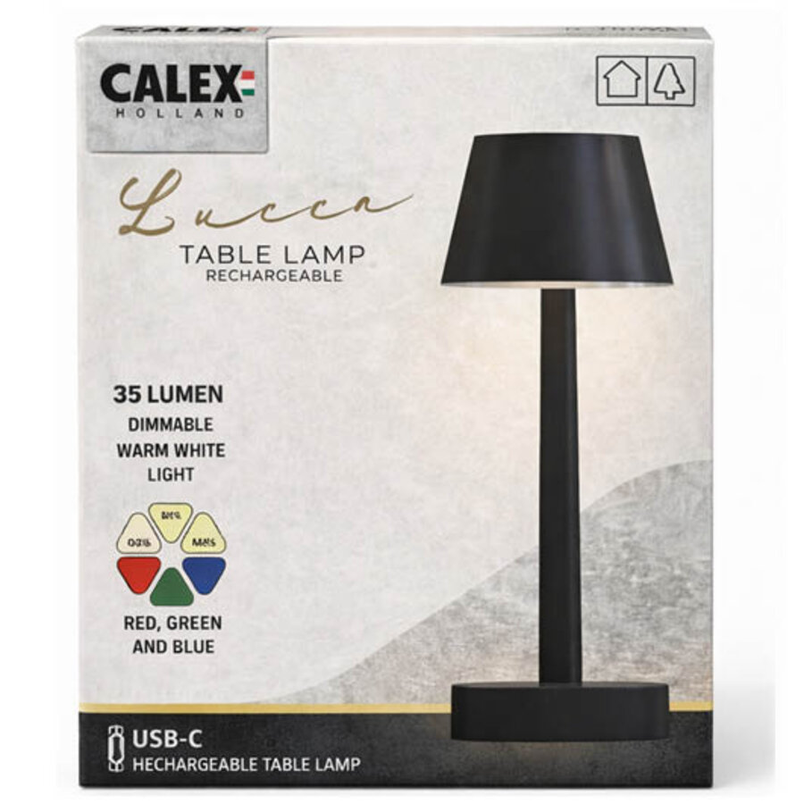 Outdoor Battery Rechargeable Tafellamp Lucca SMD 5W 35LM 3000K 3.7V Zwart-3