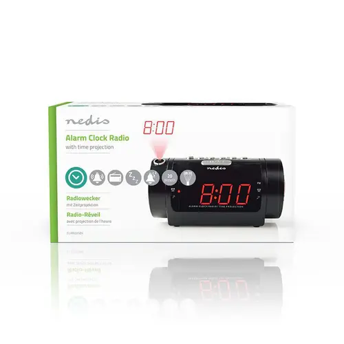  Nedis Wekkerradio LED - Tijdprojectie - AM / FM 