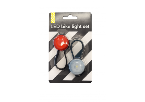  VELO LED Fietsverlichtingsset Zwart 
