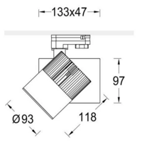 thumb-Trackspot Wit – Instelbaar 3,2–36,1W – 940 Neutraal Wit (CRI ≥95) – 3-Fase Railarmatuur-2