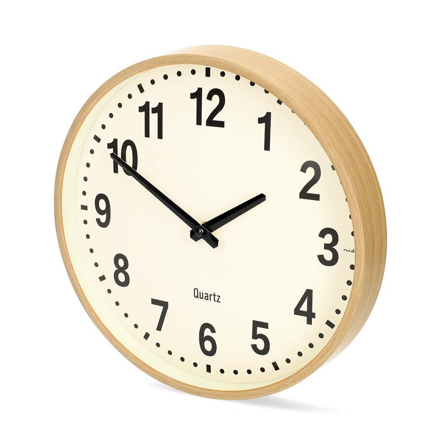 Wandklok 30cm Kunststof Stille beweging Hout-3