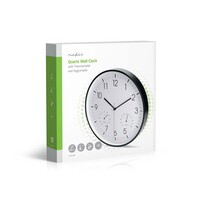 thumb-Wandklok 30cm Kunststof Stille beweging Thermometer Hygrometer Wit / Zwart-6