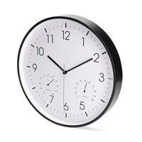 thumb-Wandklok 30cm Kunststof Stille beweging Thermometer Hygrometer Wit / Zwart-3