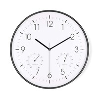 thumb-Wandklok 30cm Kunststof Stille beweging Thermometer Hygrometer Wit / Zwart-2