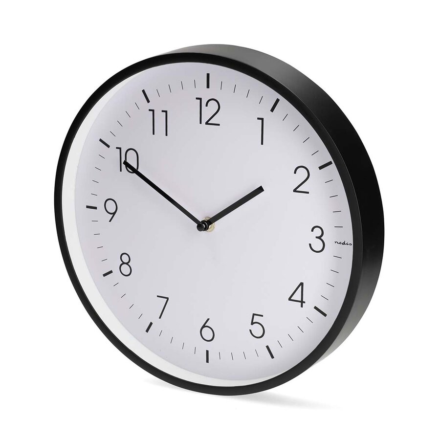 Wandklok 30cm Kunststof Stille beweging Zwart-3