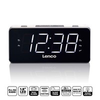 thumb-PLL FM wekkerradio groot en duidelijk 1.8" LED display Wit-2