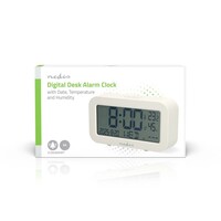 thumb-Digitale Tafelklok LCD Hout Wit-1