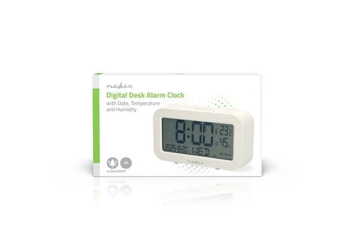  Nedis Digitale Tafelklok LCD Hout Wit 