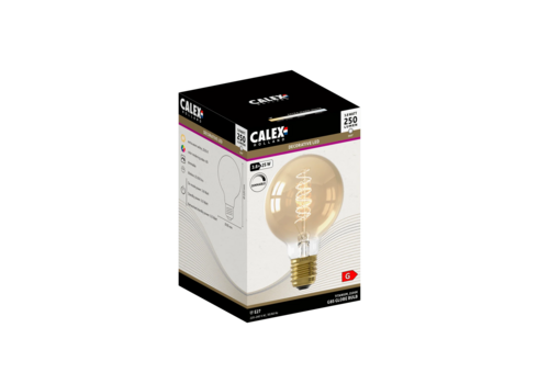  Calex Globe G80 Gold Flex Filament 220-240V 3,8W 250lm 2100K E27 dimbaar via LED dimmer 