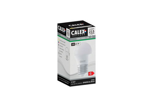  Calex Kogel P45 SMD 220-240V 2.8W 215lm 2200K E27 niet dimbaar 