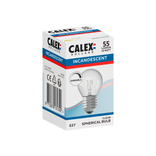  Calex Kogellamp 220-240V 10W 55lm E27 helder 2700K 