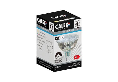  Calex Reflector Glas GU5.3 MR16 SMD 3.5W 315LM 3000K 12V 