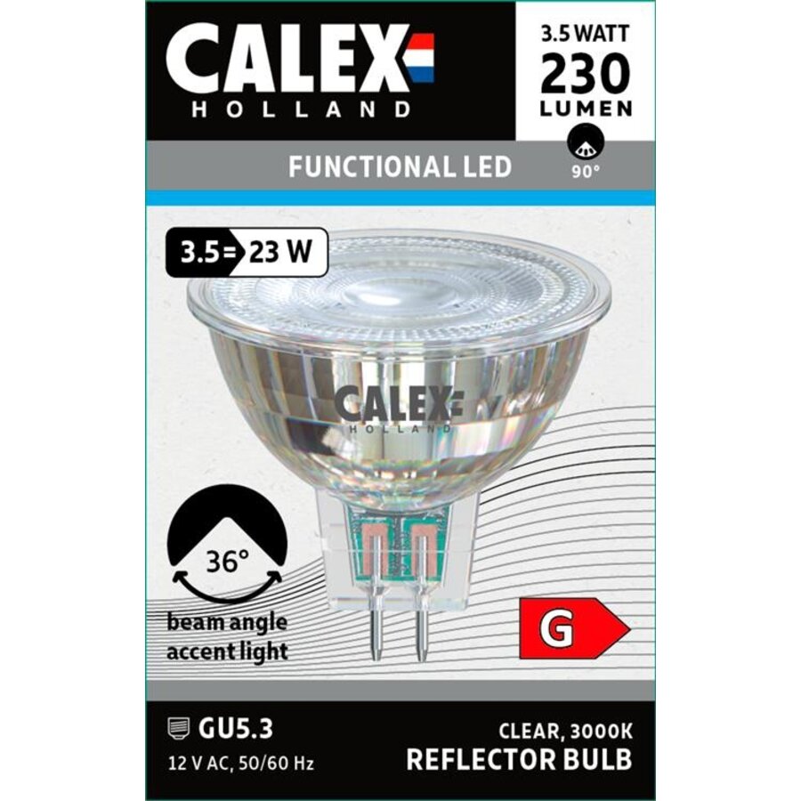 Reflector Glas GU5.3 MR16 SMD 3.5W 315LM 3000K 12V-3