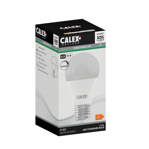  Calex Standaard A60 Mat SMD 220-240V 11W 1055lm 2700K E27 Dimbaar met LED dimmer 