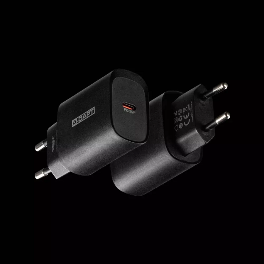 Thuislader 20W 1x USB-C PD Zwart-4