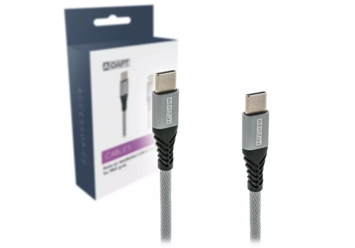  A-DAPT Data en Laadkabel USB-C > USB-C 0.5m PRO Grijs 