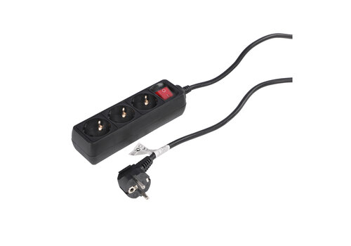  Q-Link 3V Stekkerdoos | 1,5M | Zwart | Schakelaar 