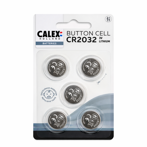  Calex Knoopcel Lithium CR2032 3V, blister 5 stuks 