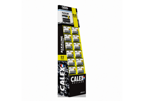  Calex Vloer Display 6+2, 80 AA en 50 AAA blisters 8 stuks 