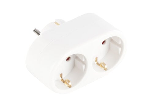  Q-Link Verdeelstekker 2 x Randaarde - 16A - Horizontaal Wit 