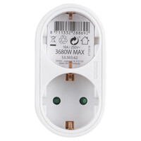 thumb-Verdeelstekker 2 x Randaarde - 16A - Verticaal Wit-2