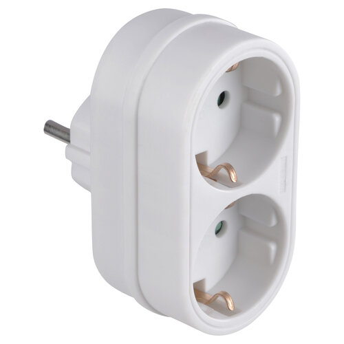 Q-Link Verdeelstekker 2 x Randaarde - 16A - Verticaal Wit 