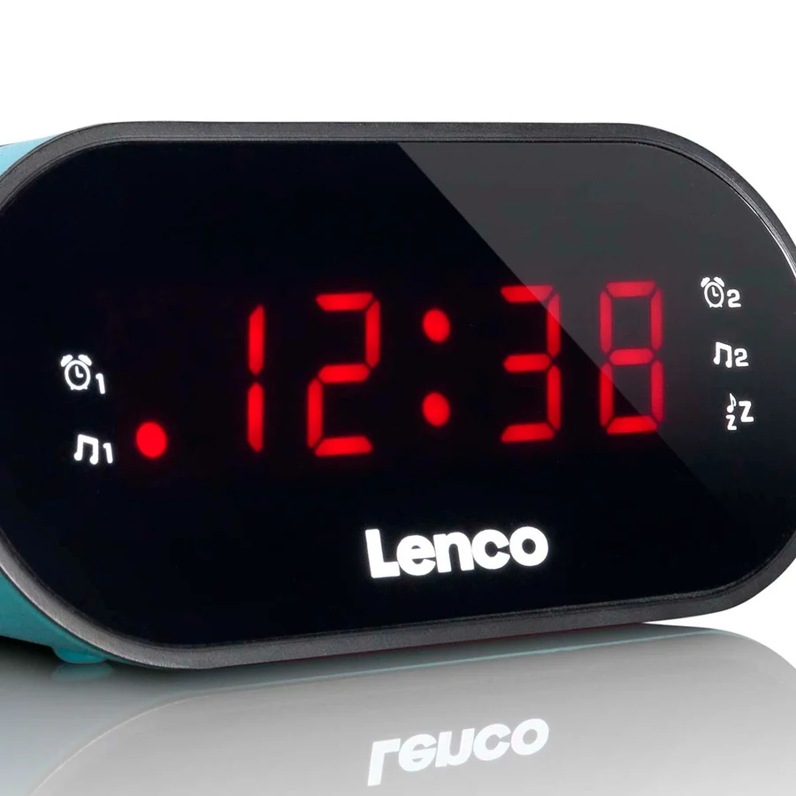FM Wekkerradio met slaaptimer en dubbele alarm functie - Blauw-4