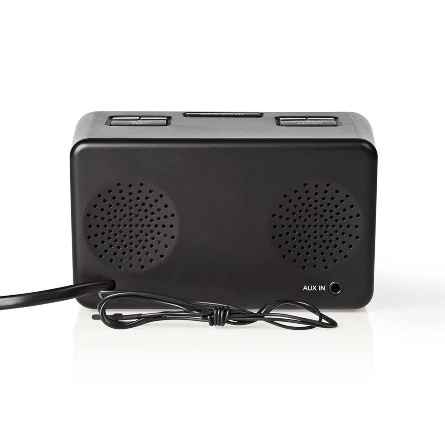 Wekkerradio LED 1x 3.5 mm Audio Input Tijdprojectie AM/FM Snoozefunctie Slaaptimer Zwart-4