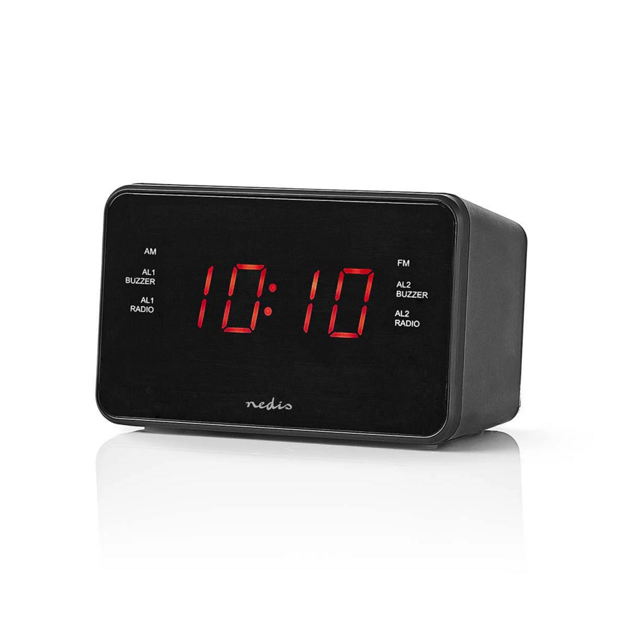 Wekkerradio LED 1x 3.5 mm Audio Input Tijdprojectie AM/FM Snoozefunctie Slaaptimer Zwart-6