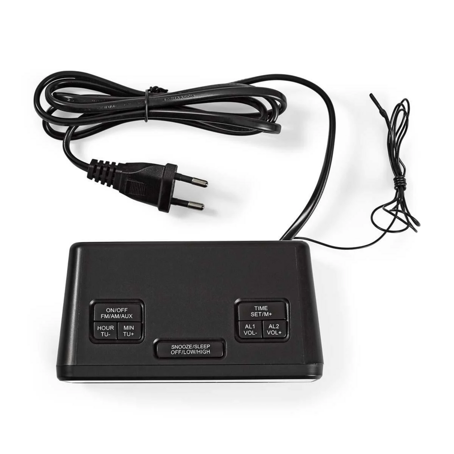 Wekkerradio LED 1x 3.5 mm Audio Input Tijdprojectie AM/FM Snoozefunctie Slaaptimer Zwart-9