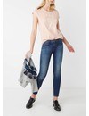 Mid rise skinny jeans met faded look