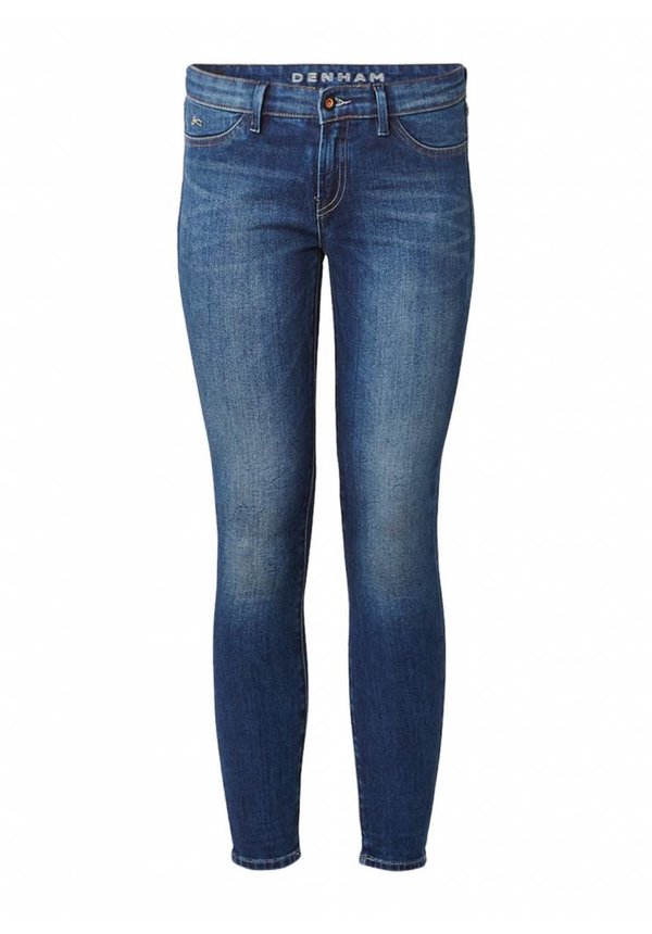 Mid rise skinny jeans met faded look