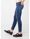 Mid rise skinny jeans met faded look