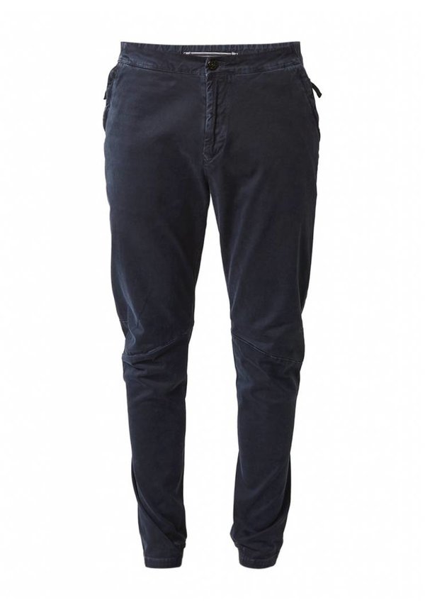 Regular waist tapered twill chino with elastic zoom