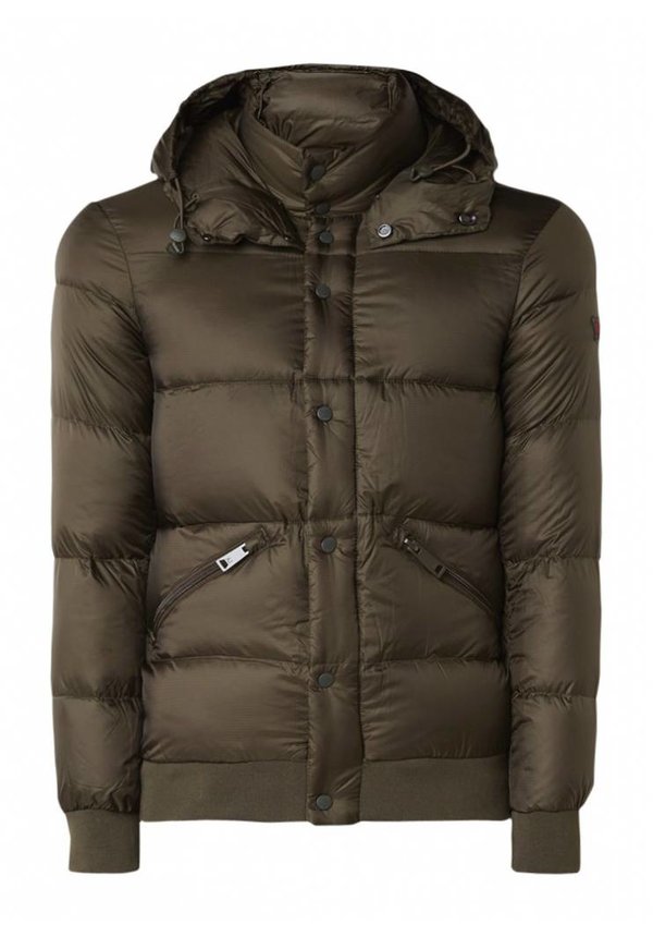 Down jacket with detachable hood