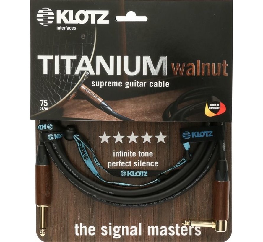 Klotz Titanium Walnut gitaarkabel - 4,5 meter