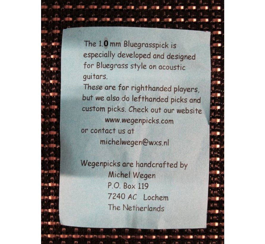 Wegen Picks 1.0mm Bluegrasspick Wit