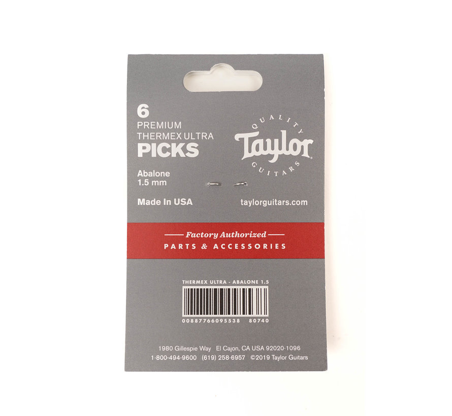 Taylor 6 Premium Thermex Ultra plectrums Abalone