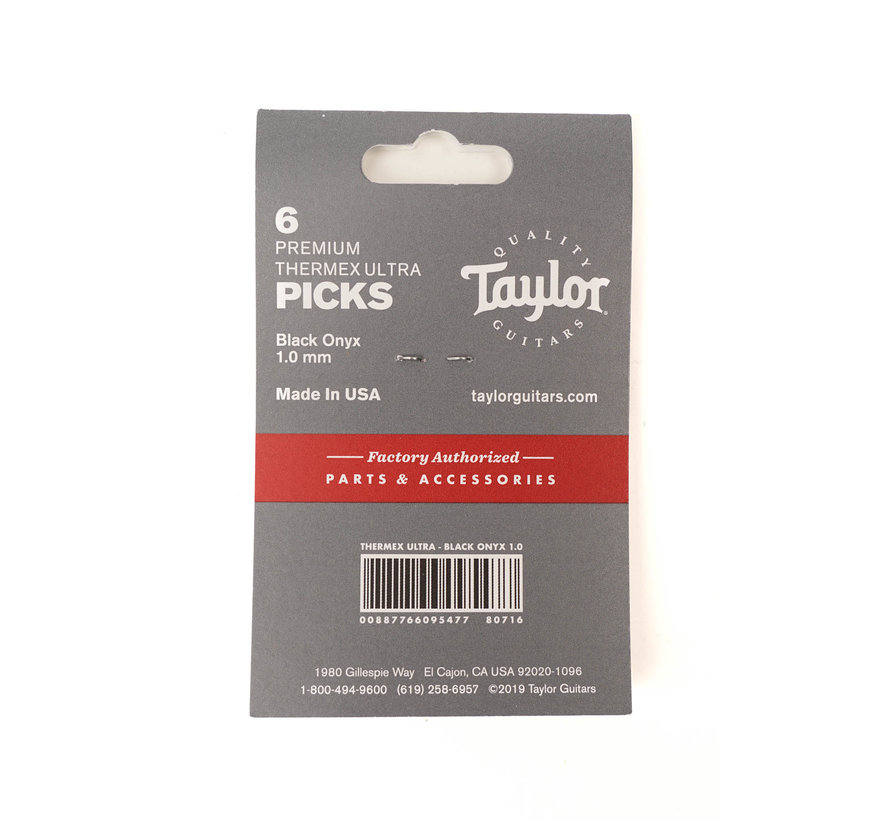 Taylor 6 Premium Thermex Ultra plectrums Black Onyx