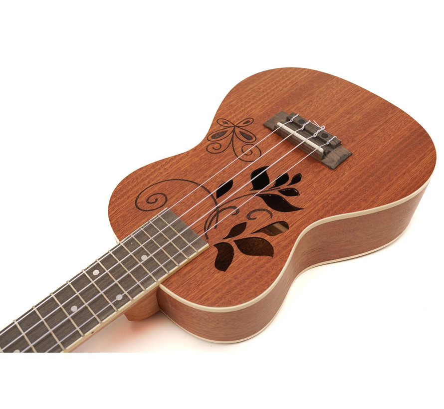 CLX Concert Ukulele | Leaves Sapele