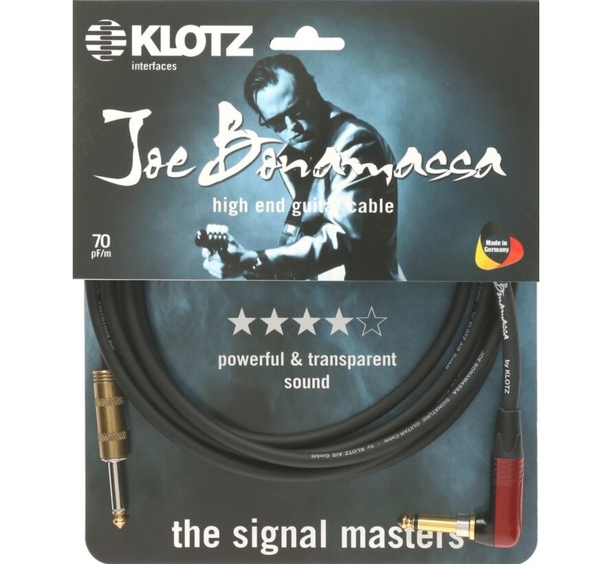 Klotz Joe Bonamassa Gitaarkabel met gehoekte silentPLUG - 4,5 meter