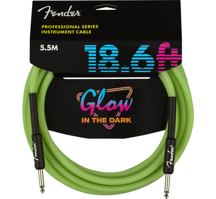 Fender instrumentkabel | 5,5 meter | Glow in the Dark