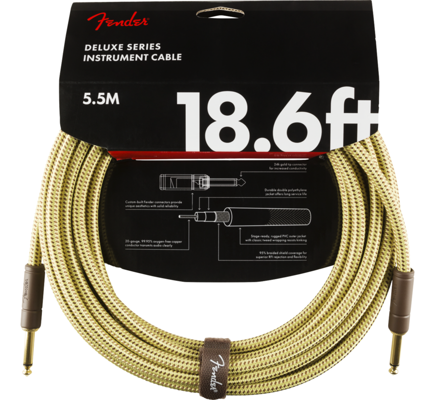 Fender Deluxe Series Instrumentkabel | 5,5 meter