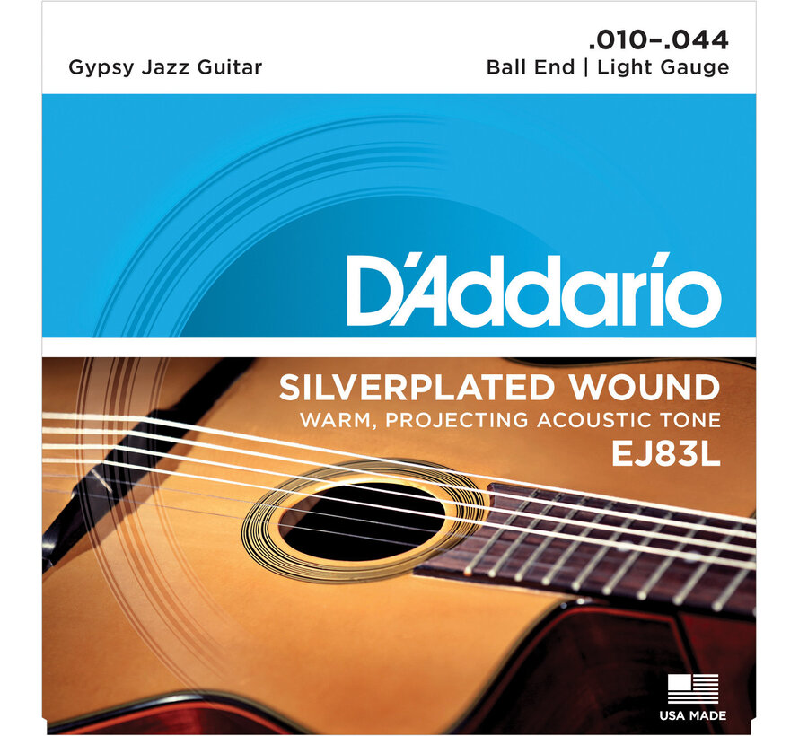 D'Addario EJ83L snarenset voor Gypsy Jazz gitaar .010 - .044