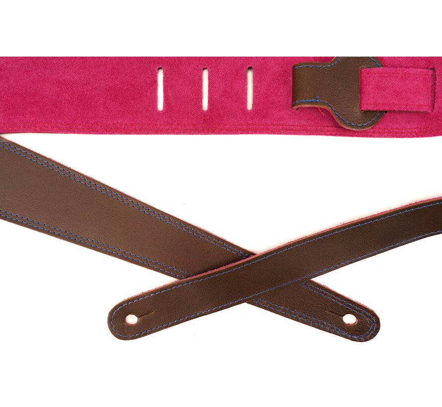 Gitaarband | Muziekhuis Souman | Guitar Strap | Brown/Pink
