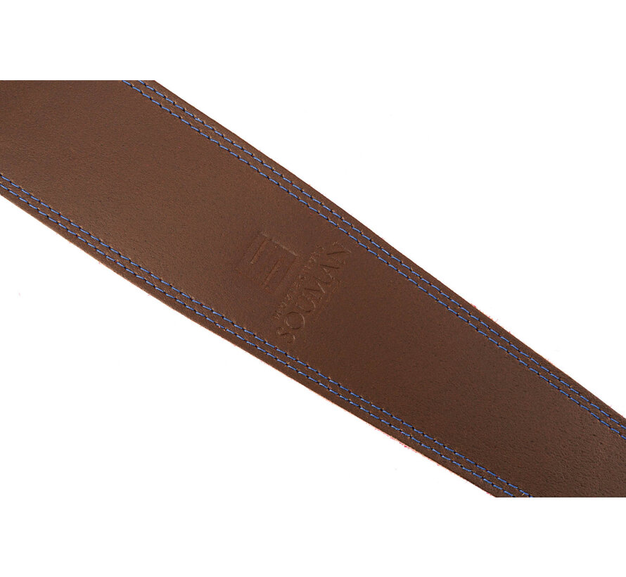 Gitaarband | Muziekhuis Souman | Guitar Strap | Brown/Pink
