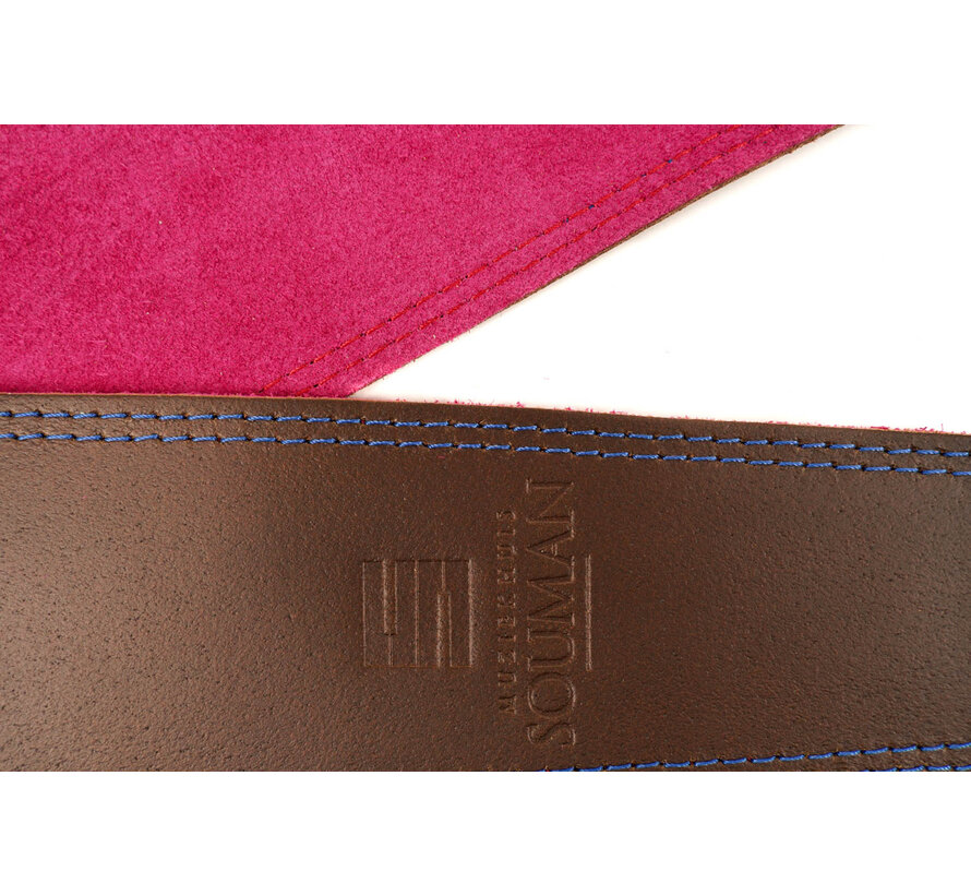 Gitaarband | Muziekhuis Souman | Guitar Strap | Brown/Pink