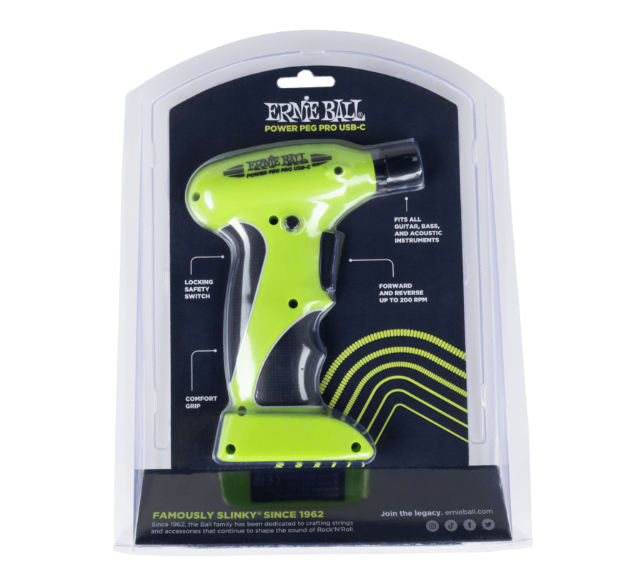 Ernie Ball Power Peg Pro | Gemotoriseerde Snarenwinder | USB-C |  AEB9626