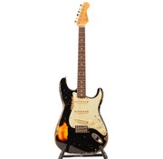 Del-Tone Del-Tone 60's Stratocaster | Black Over Sunburst | Heavy Aging