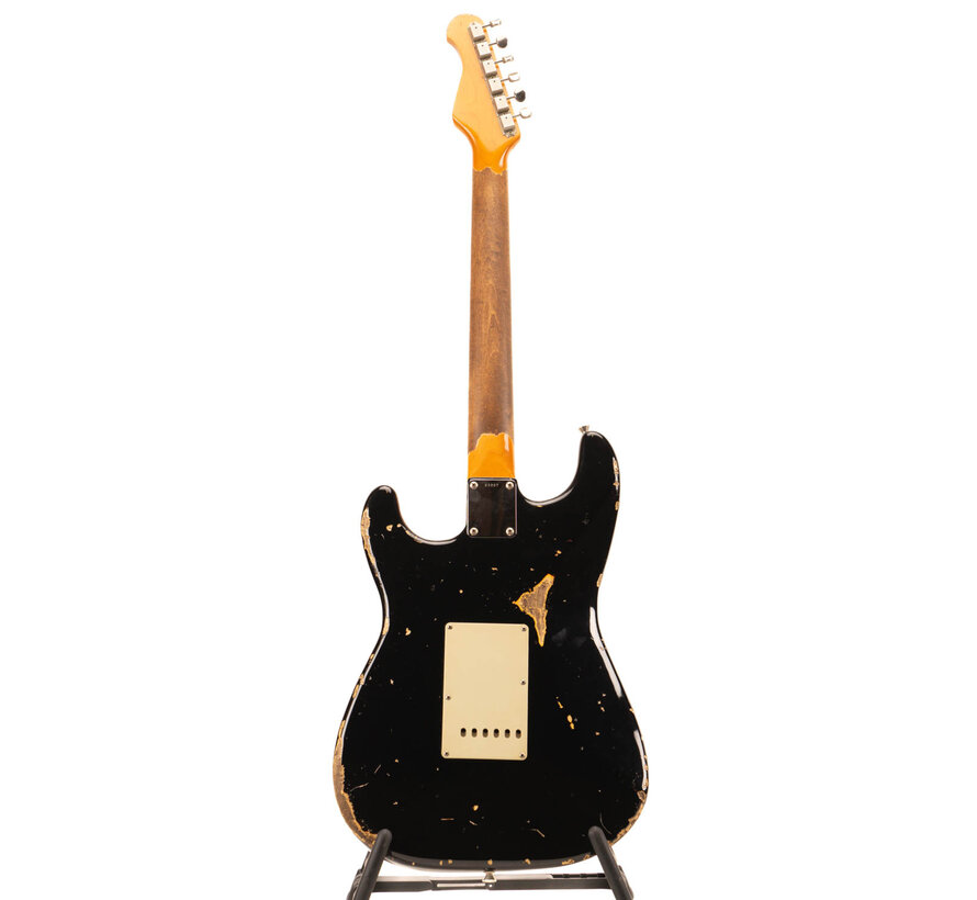 Del-Tone 60's Stratocaster | Black Over Sunburst | Heavy Aging
